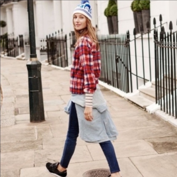 COPY - COPY - COPY - COPY - COPY - COPY - Madewell red tartan plaid boxy shap… - Picture 3 of 7